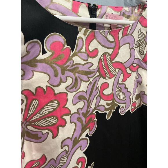 Lilly Pulitzer Womens Shauna Tunic Dress Size 12 Black Pink Formal Beachy Resort - Picture 7 of 10